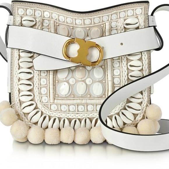 Tory Burch Handbags - Tory Burch Gemini Link Pom-Pom Boho Sm. Crossbody